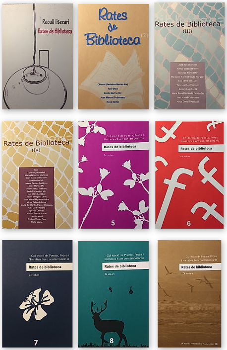 Selecció de nou cobertes de la col·lecció Rates de Biblioteca